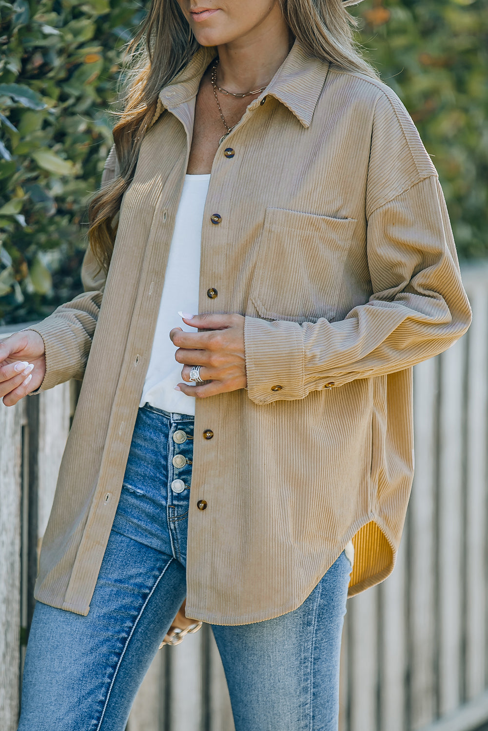 Corduroy Button Pocket Shirt | 2 Colors |