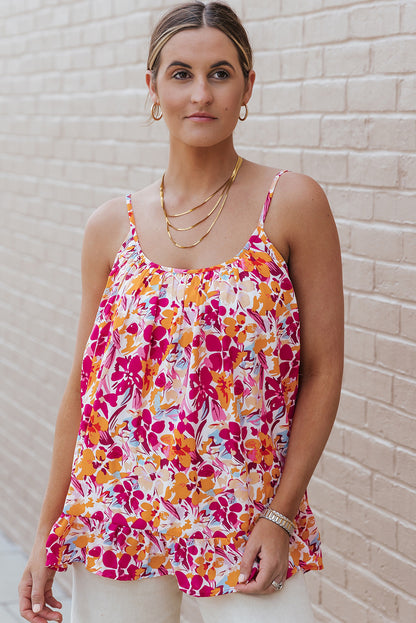 Fiery Floral Loose Fit Tank Top