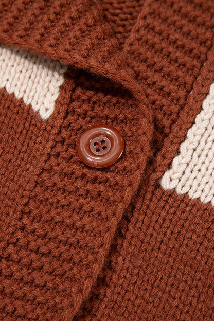 Horseshoe Knit Button Front Cardigan
