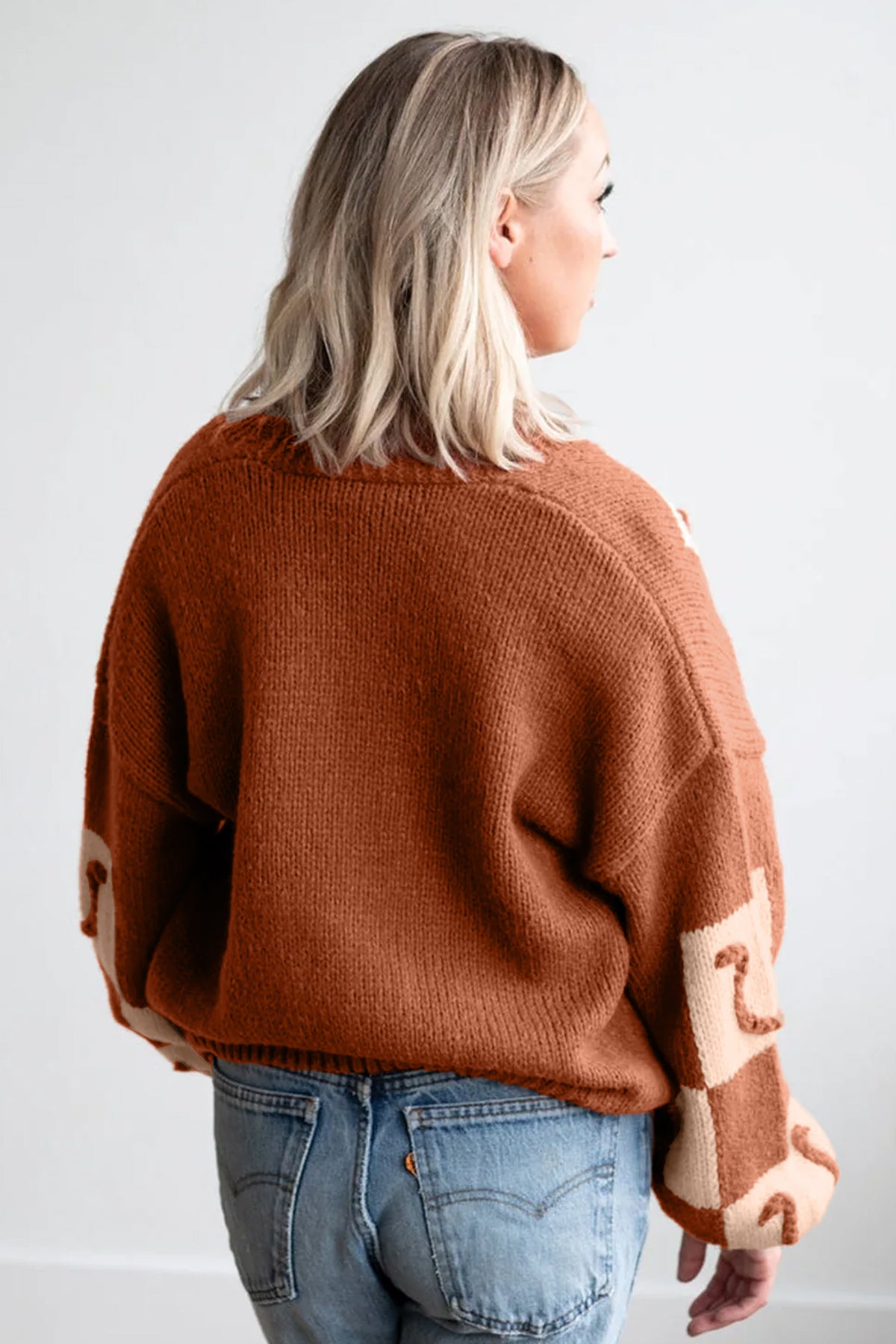 Horseshoe Knit Button Front Cardigan