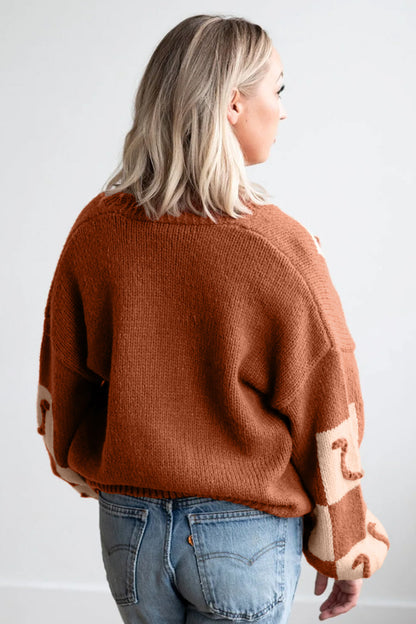 Horseshoe Knit Button Front Cardigan