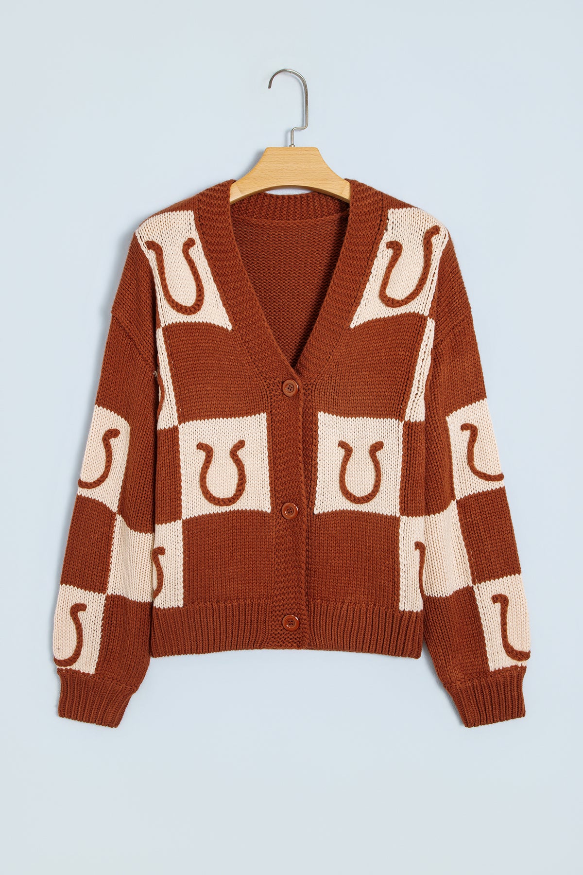 Horseshoe Knit Button Front Cardigan