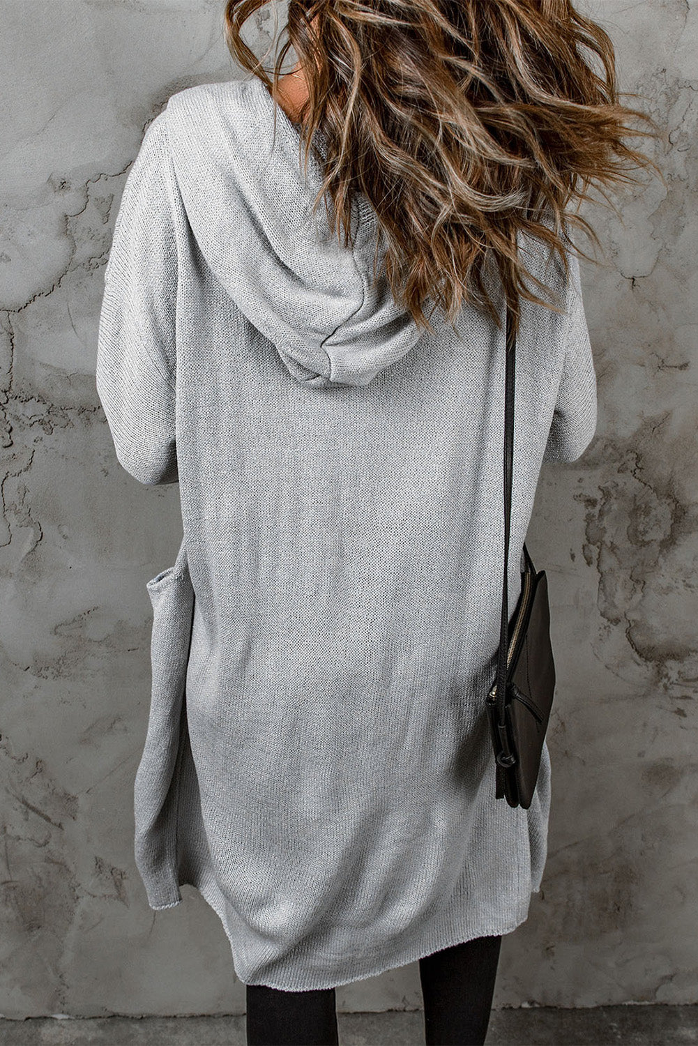 Open Front Hooded Sweater Cardigan