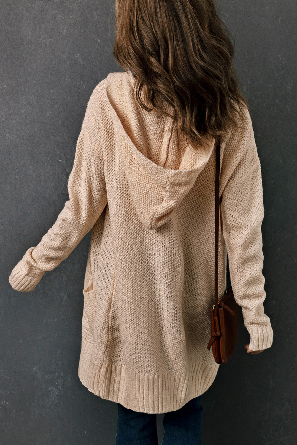 Hooded Open Knit Cardigan