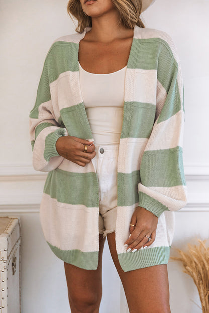 Striped Long Sleeve Cardigan