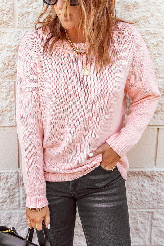 Trendy Knit Ribbed Cuffs Sweater | 2 Colors |