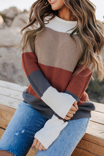 Knitted Colorblock Sweater