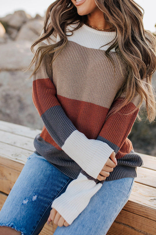 Knitted Colorblock Sweater