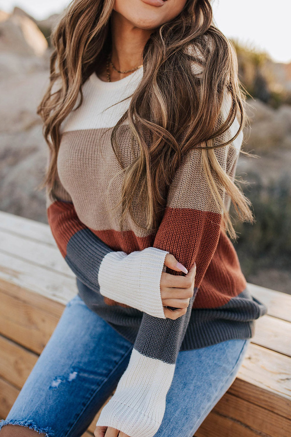 Knitted Colorblock Sweater