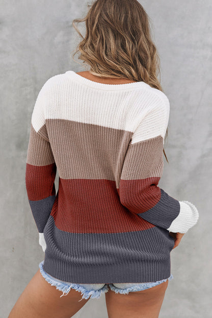 Knitted Colorblock Sweater