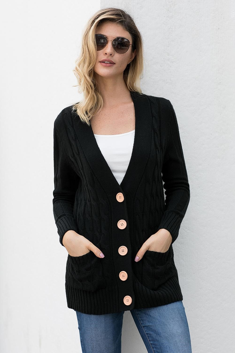 Knitted Button up Cardigan | 2 Colors|