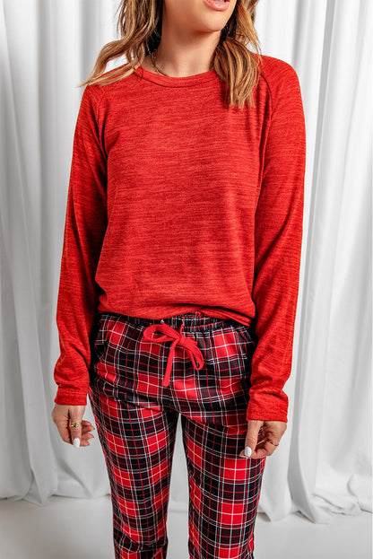 Plaid Pants Loungewear Set