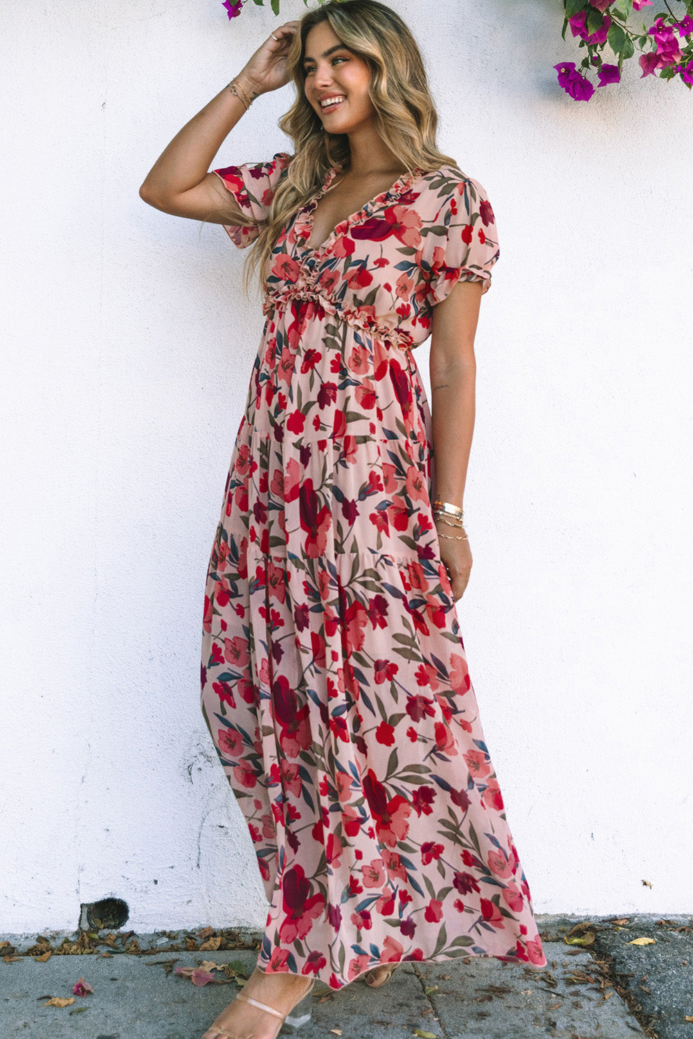 Floral Ruffle Tiered Maxi Dress