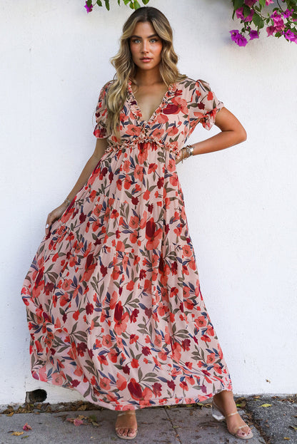 Floral Ruffle Tiered Maxi Dress