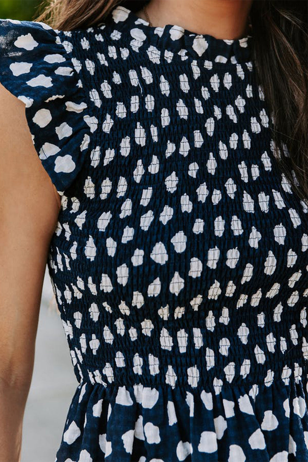 Polka Dot Smocked Mini Dress