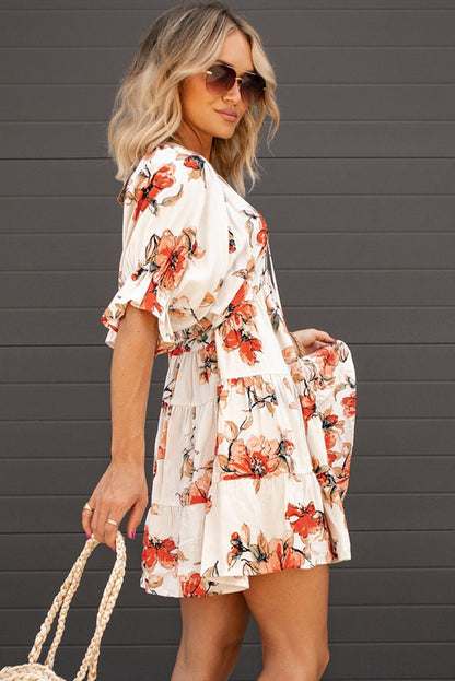 Floral Tiered Mini Dress