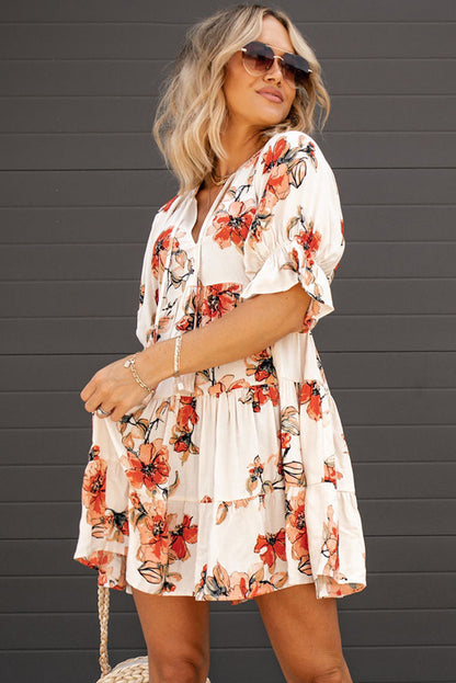 Floral Tiered Mini Dress