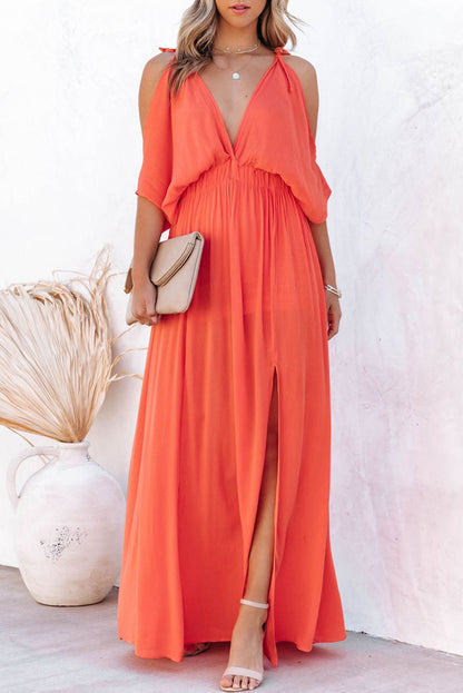 Deep V Neck Maxi Dress