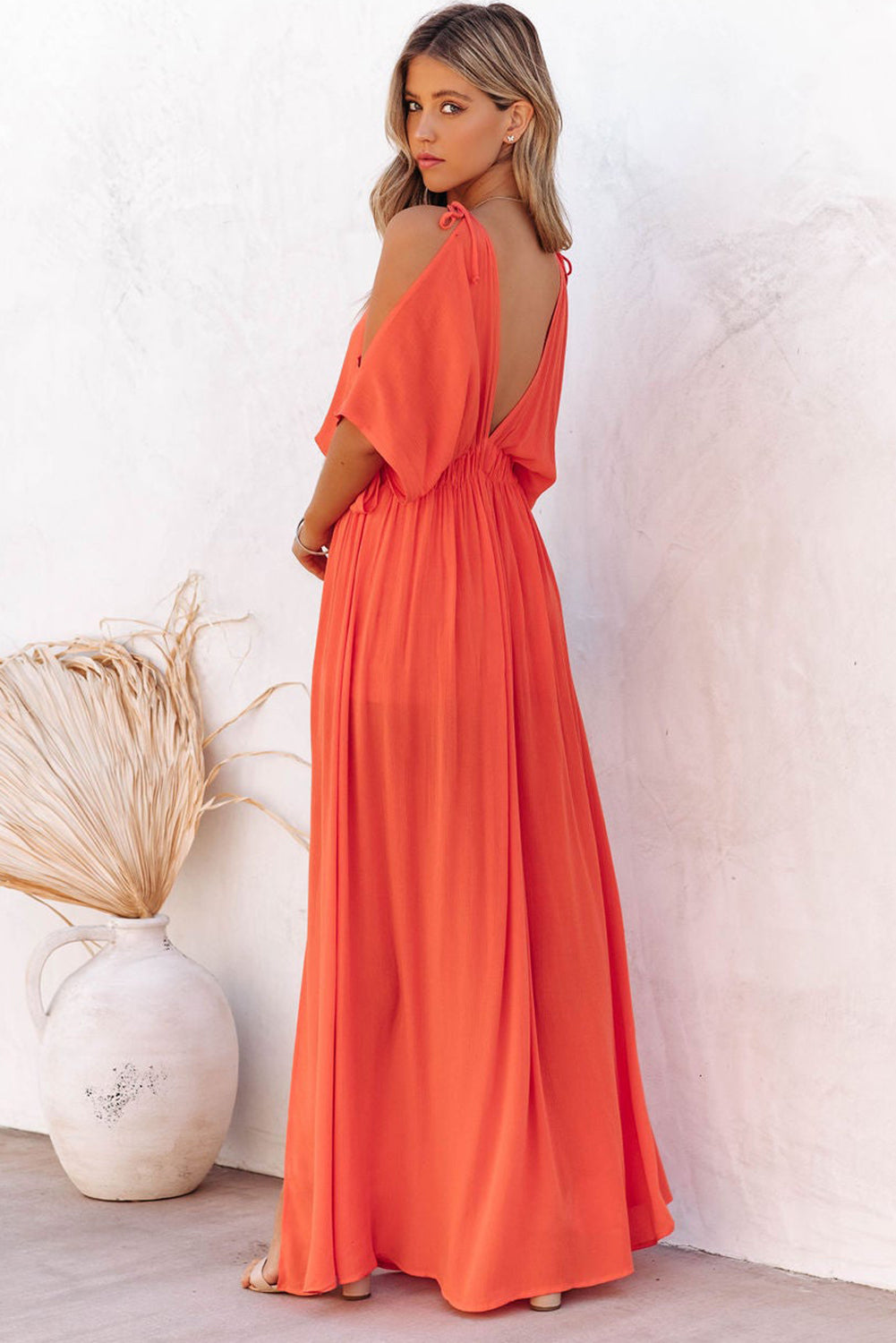 Deep V Neck Maxi Dress