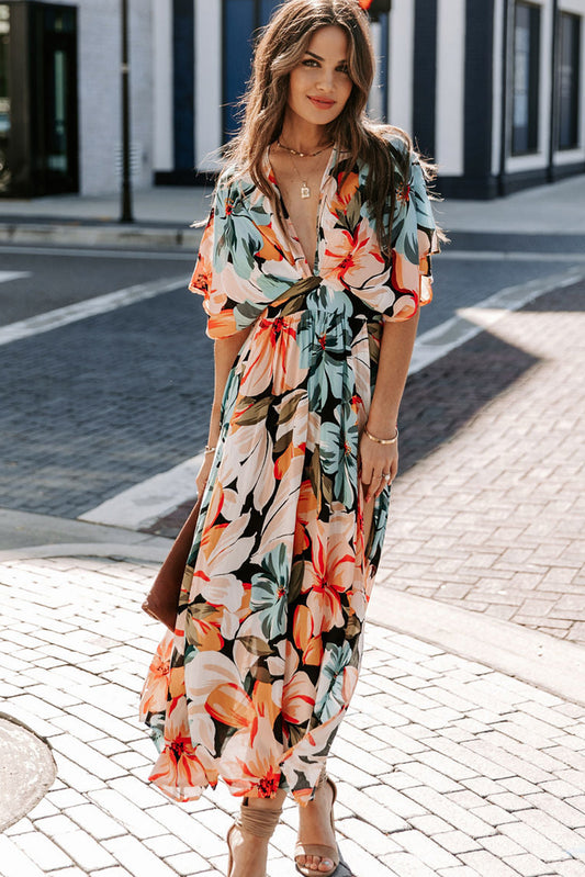 Tropical Floral Maxi Dress