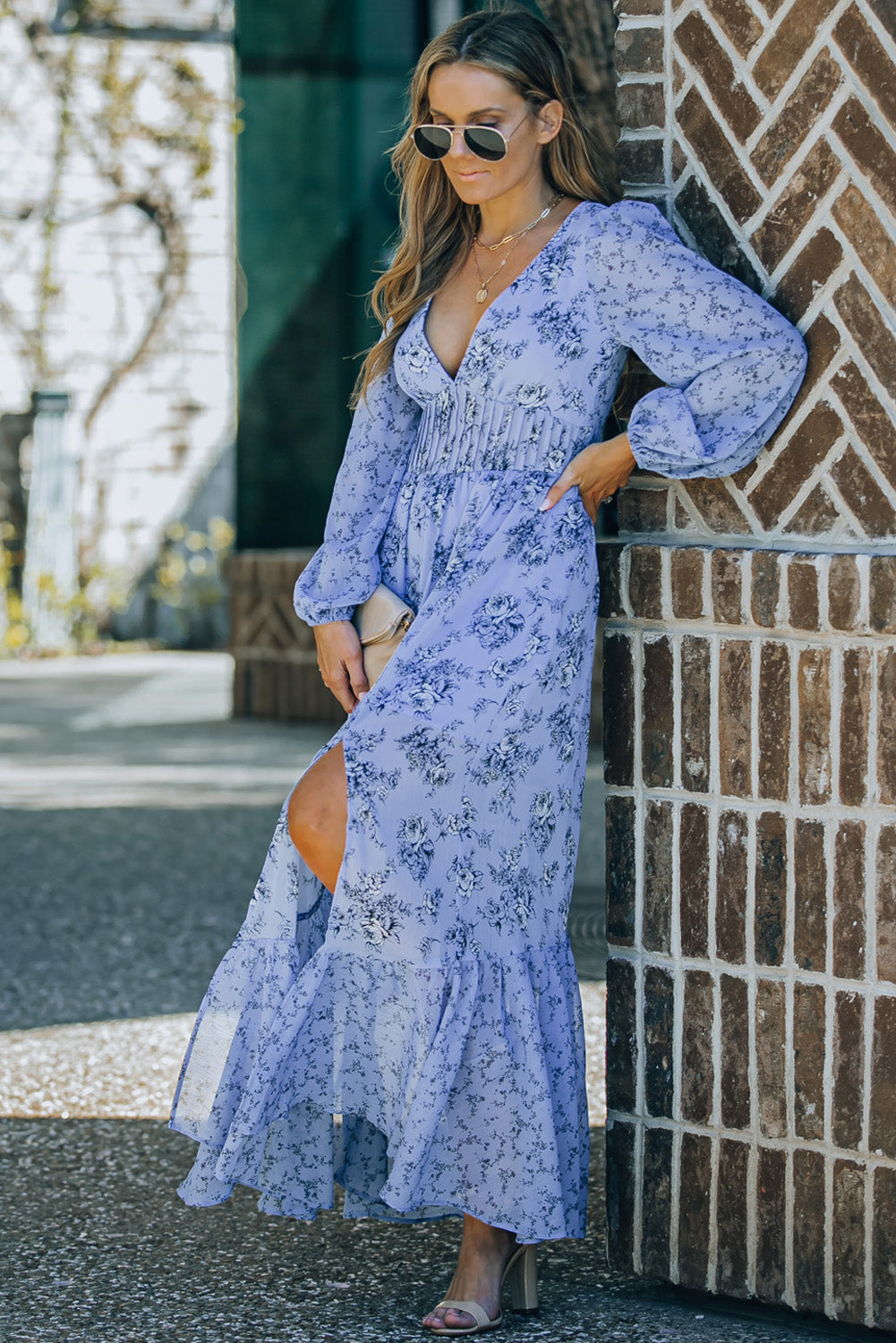 Floral Long Sleeve Maxi Dress