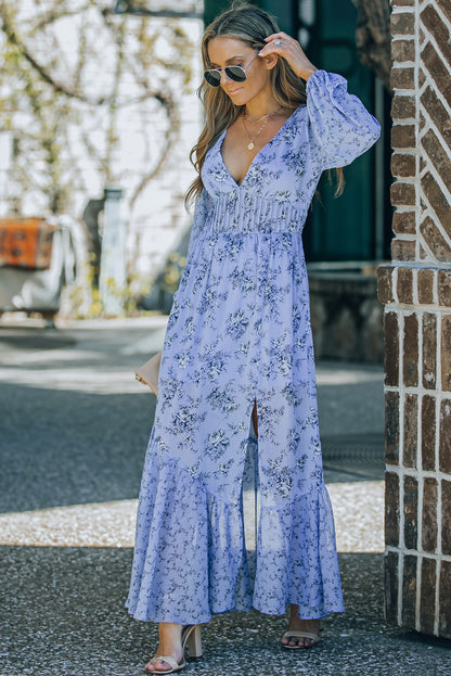 Floral Long Sleeve Maxi Dress