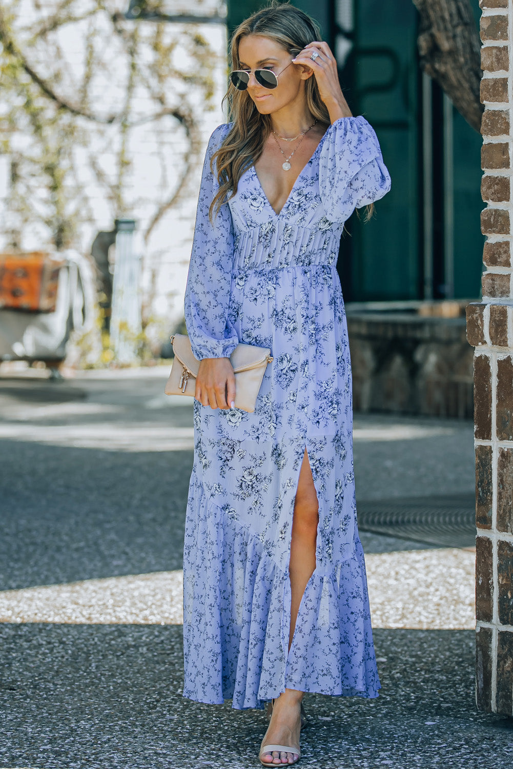 Floral Long Sleeve Maxi Dress