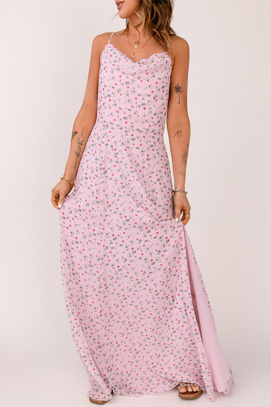 Floral Print Spaghetti Strap Maxi Dress