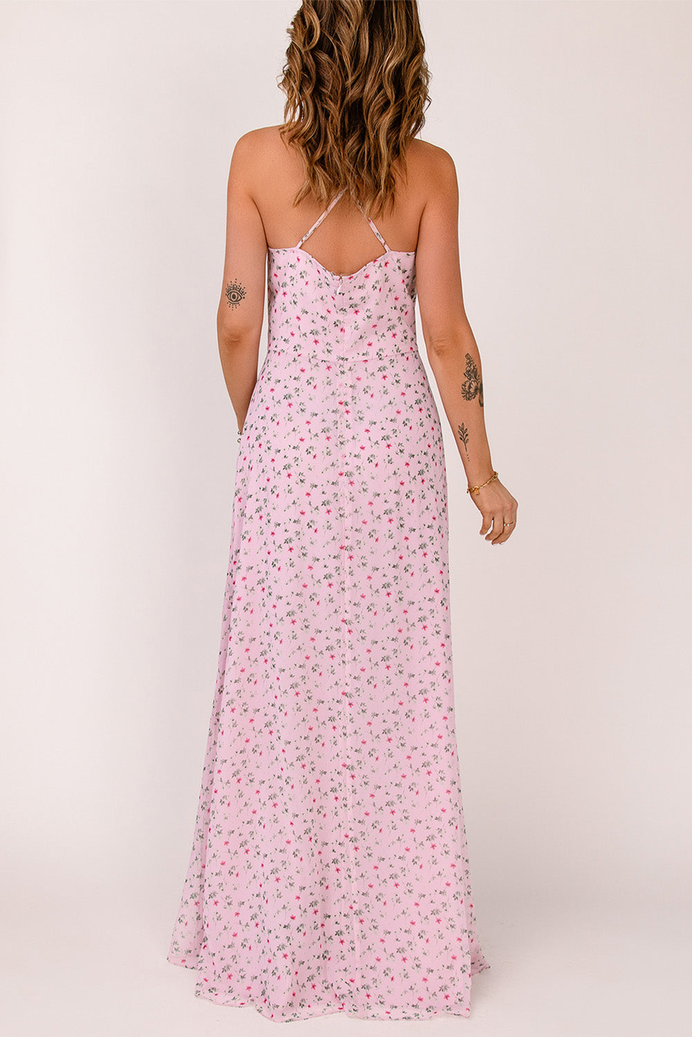 Floral Print Spaghetti Strap Maxi Dress