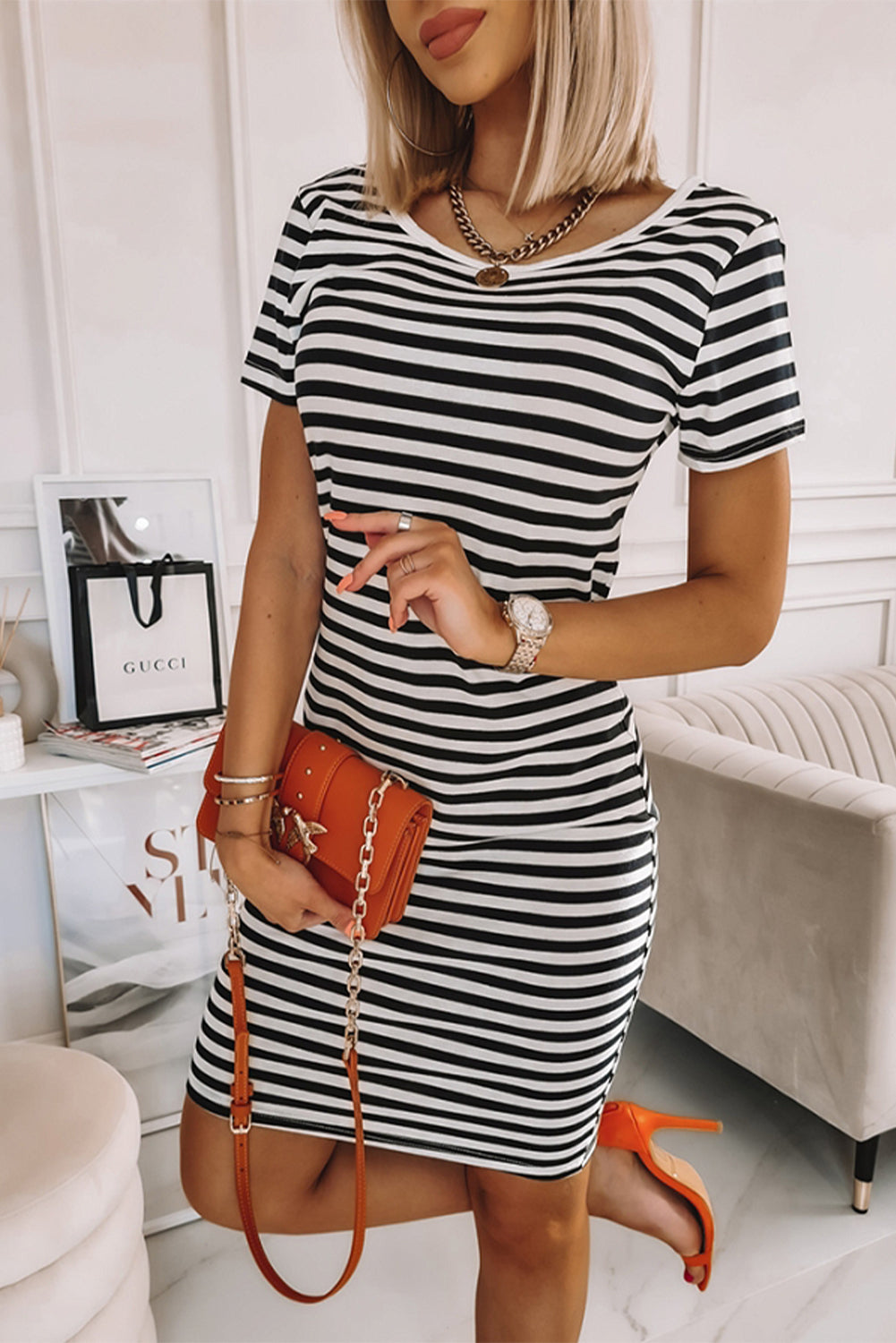 Striped Midi Dress