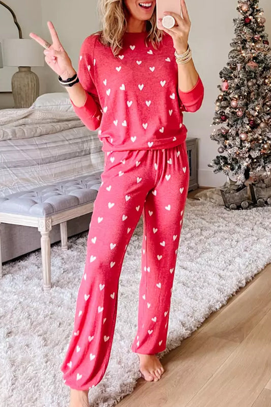 Valentines Heart Print Pants Set