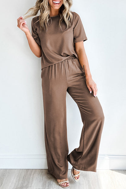 T-Shirt and Wide Leg Pants Set