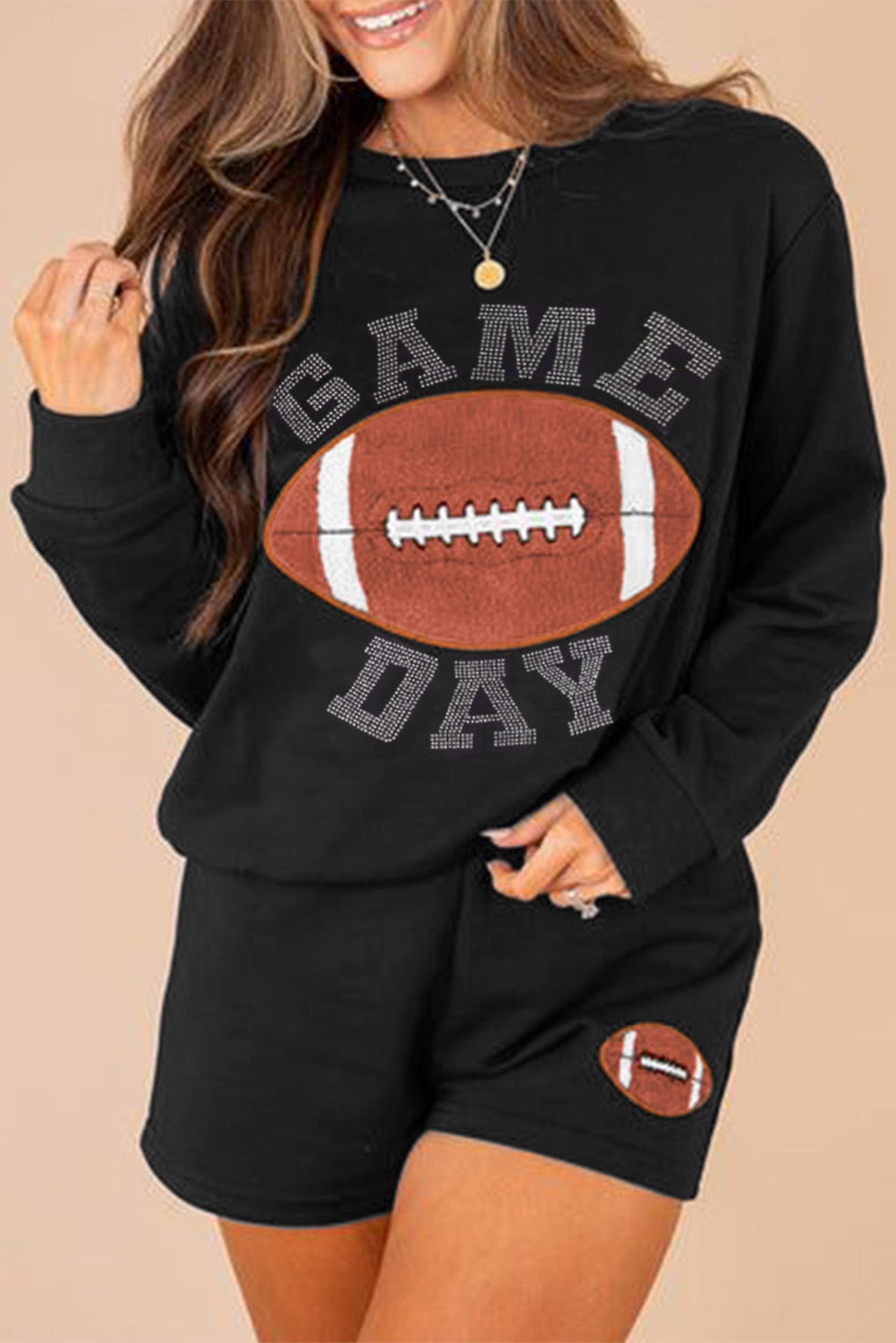 GAME DAY Football Graphic Pullover and Shorts Set