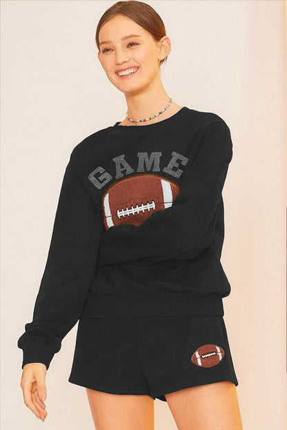 GAME DAY Football Graphic Pullover and Shorts Set