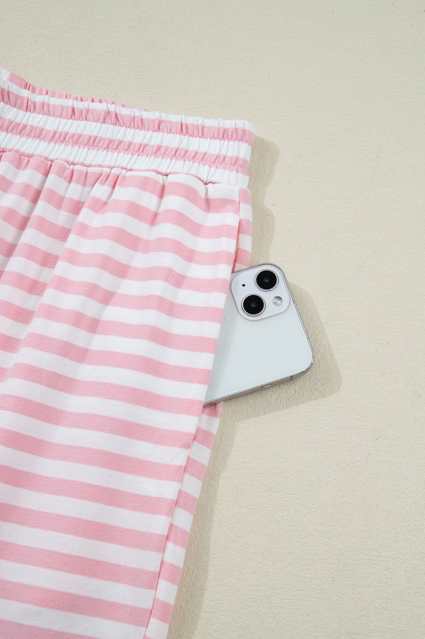 Pink Stripe Drop Shoulder Top and Pants Set