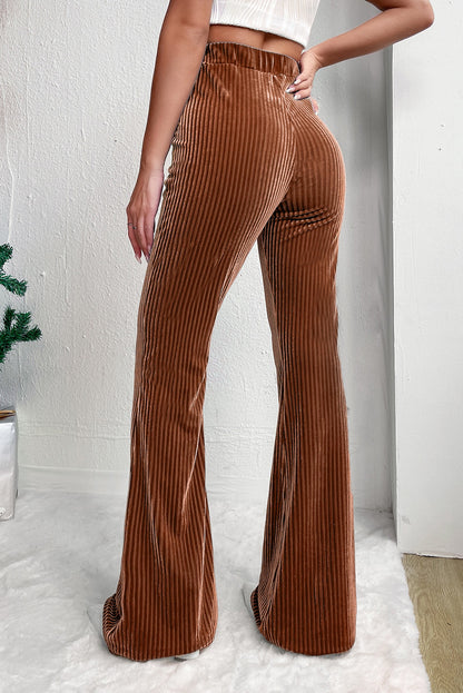 Chestnut High Waist Flare Corduroy Pants