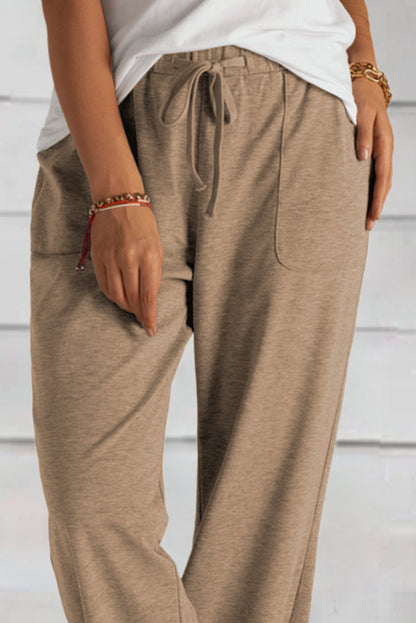 Drawstring Elastic Waist Loose Pants | 3 Colors |