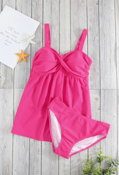 Rose 2pcs Swing Tankini Swimsuit