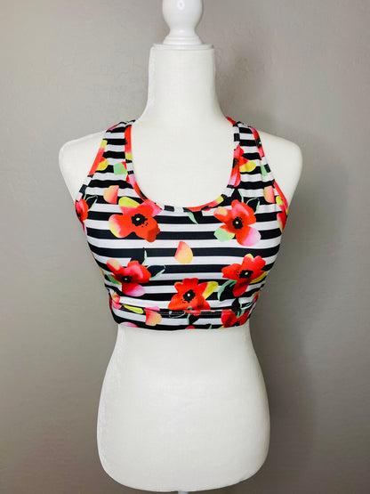 Floral Back Pocket Sports Bra