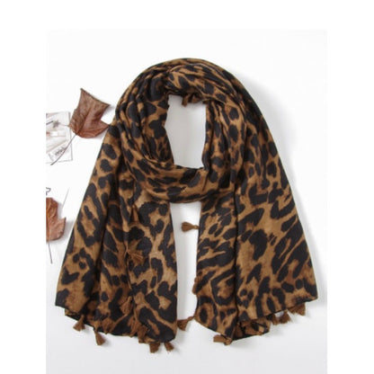 Leopard Tassel Scarf