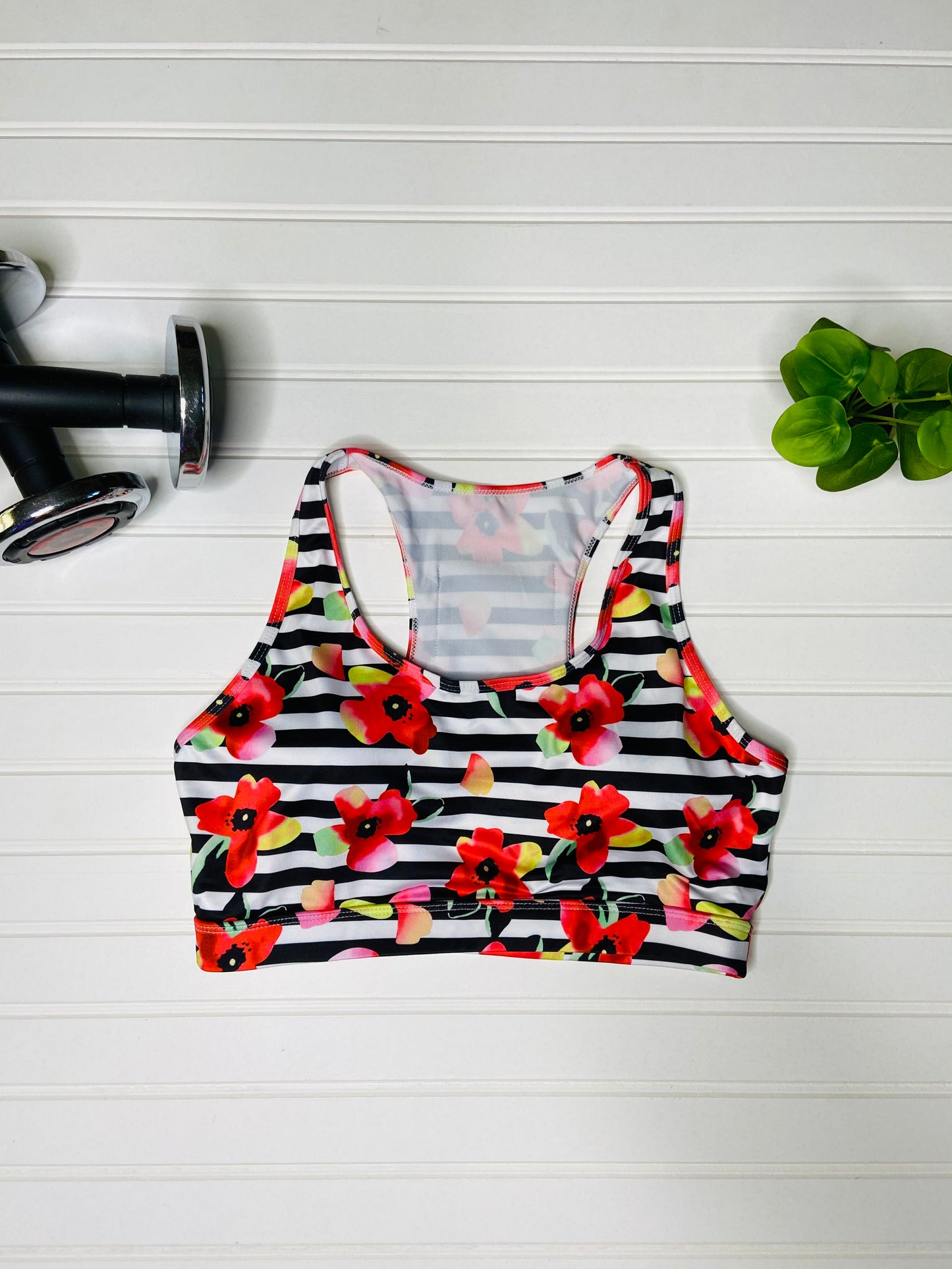 Floral Back Pocket Sports Bra